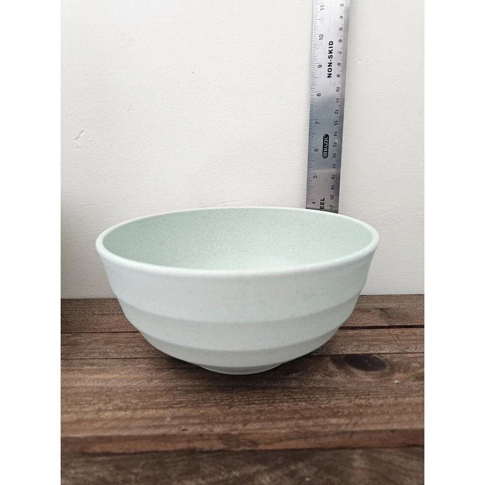 4 Green Speckle Plastic All Purpose Bowls Serving Pasta Mixing Prep